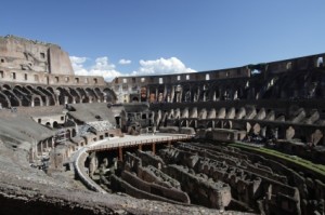 Inside Colosseum in Rome