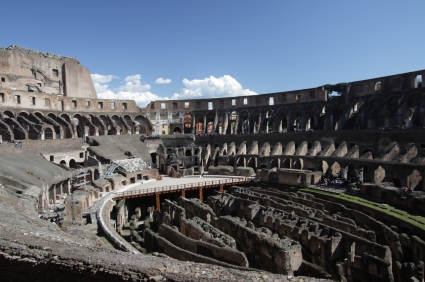 Inside the Colosseum in Rome