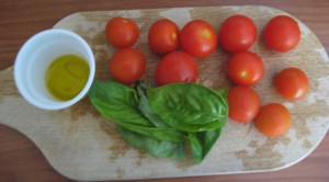 Italian Appetizer: Bruschetta ingredients