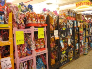 Easter Eggs in a supermarket in Rome, Italy