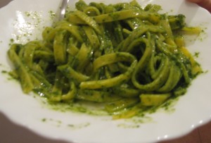 Pesto with fresh pasta