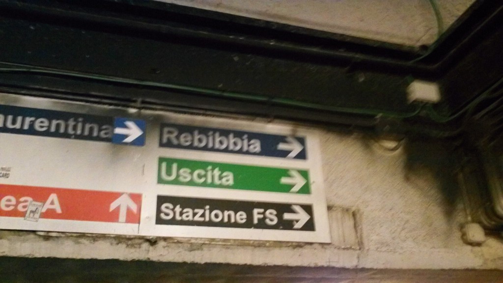 Signs in Termini Station, Rome, Italy