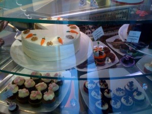 Carrot Cake in an American style bakery in Rome