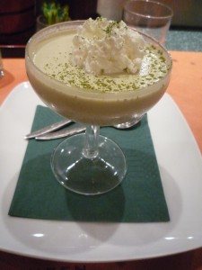 Green Tea Panna Cotta at Sushisen, Rome, Italy