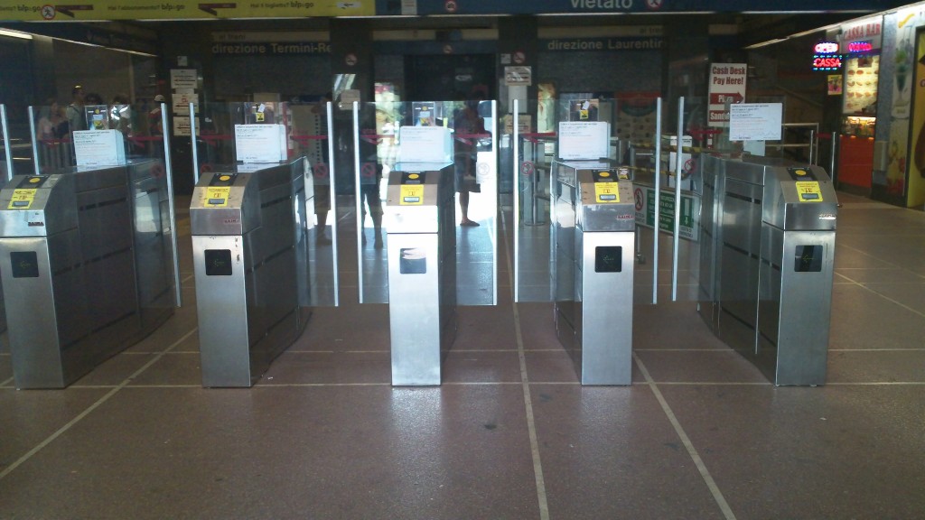 Public Transport in Rome - Entering Metro Station