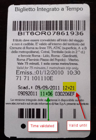 Public Transport in Rome - Validate Tickets - BIT