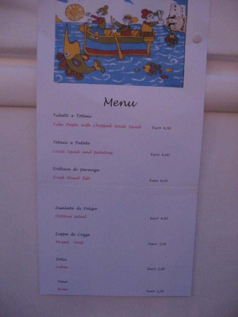 Festa del Pesce in Positano: Menu