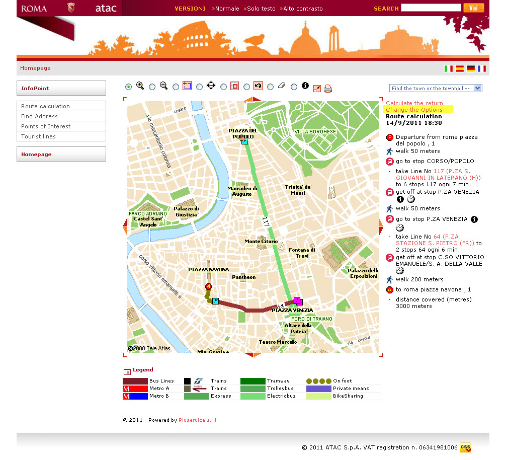 Public Transport in Rome - Route Planner