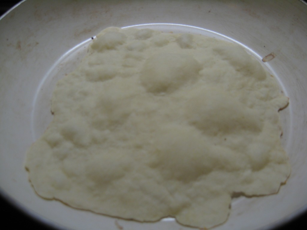 Piadina: Italian Flatbread - Bubbles forming