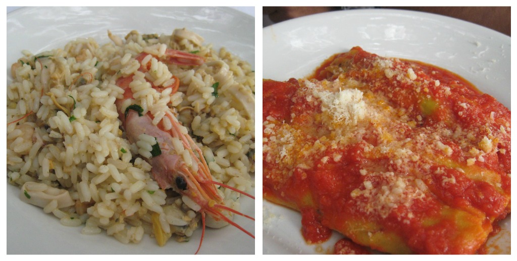 Lunch at Bracciano - Risotto and Cannelloni