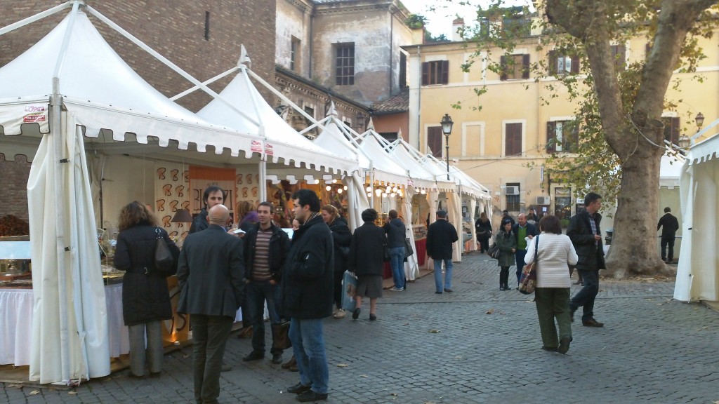 Chocolate Fair in Trastevere, Rome: Piazza Sidney Sonnino