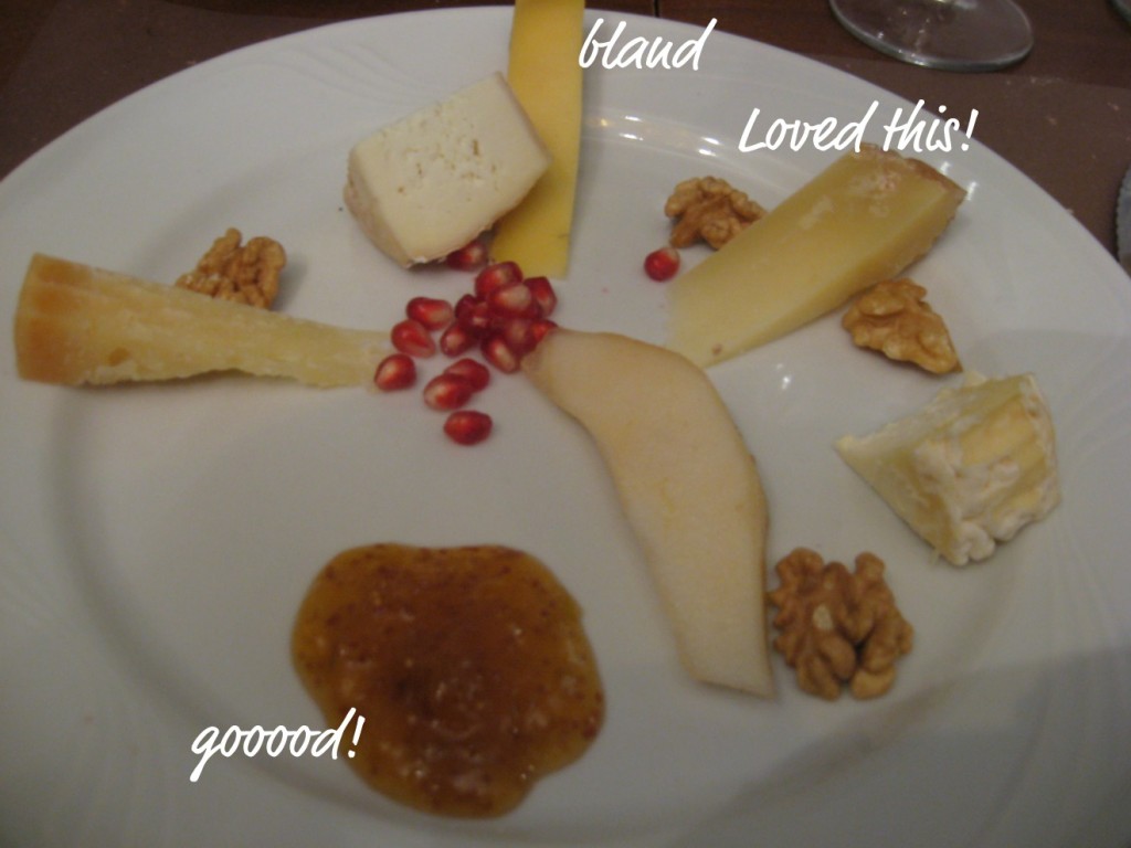Pasta dinner in Rome: Cheese plate
