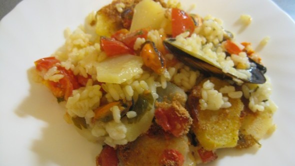 Seafood Recipe: Potato, Rice and Mussels