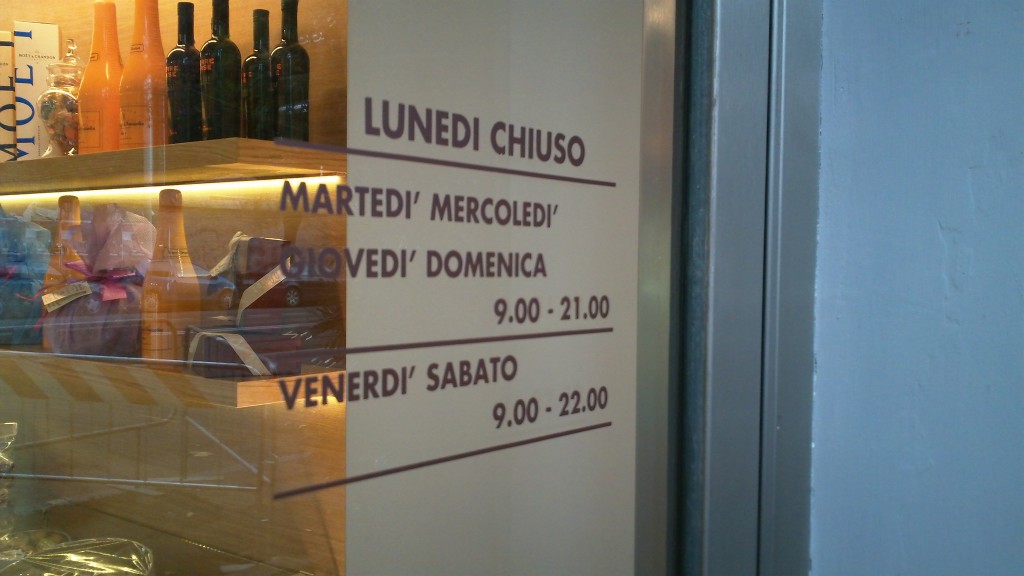 Bakery in Rome: Sicilia e duci - Opening hours