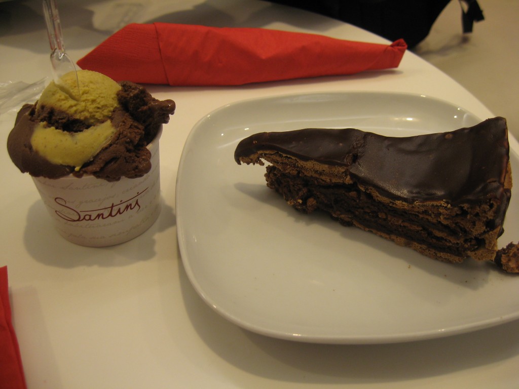 Things to do in Lisbon: Gelato and Chocolate Cake