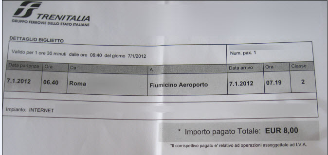 Almost missed flight to Lisbon: Train ticket