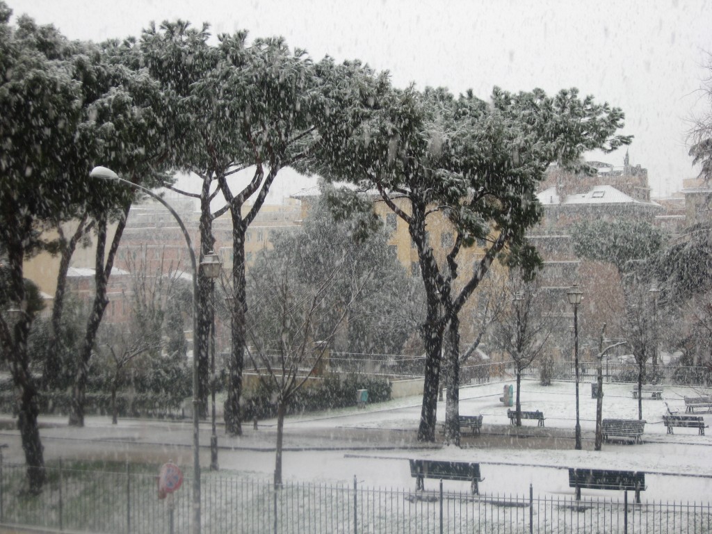 Snow in Rome 2012: View of Park