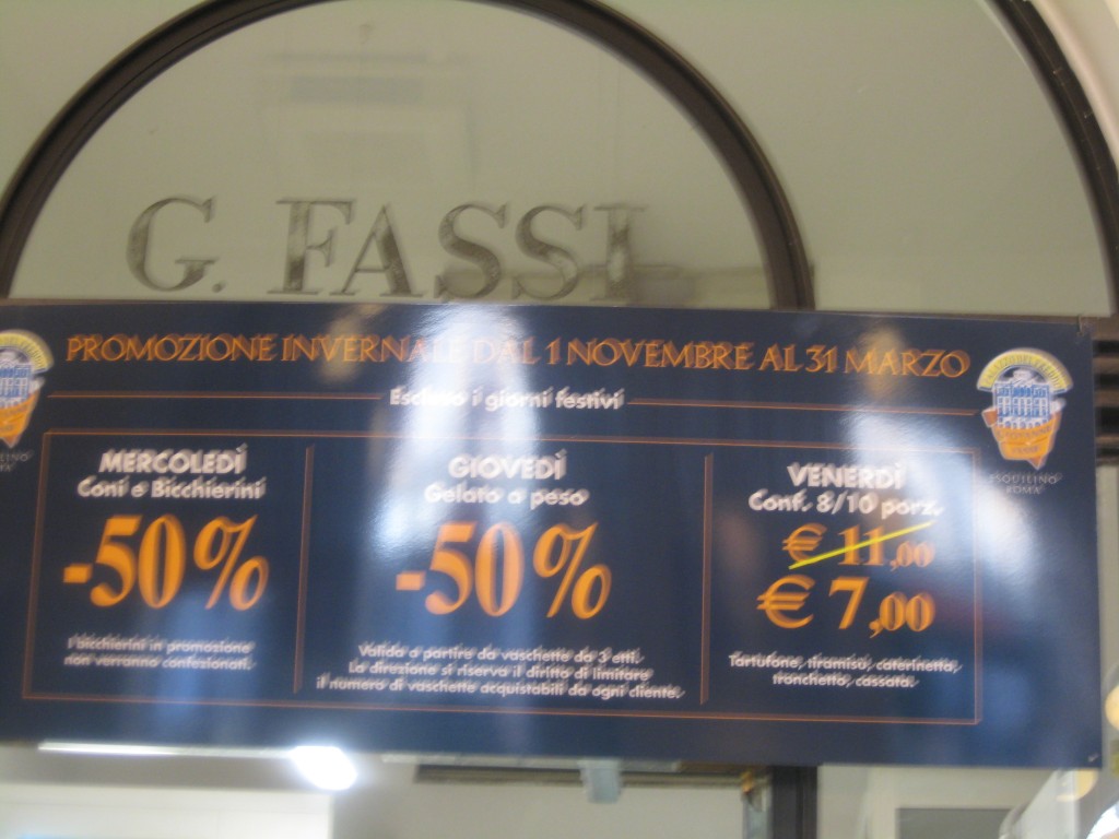 Gelato in Rome: Fassi - Offers