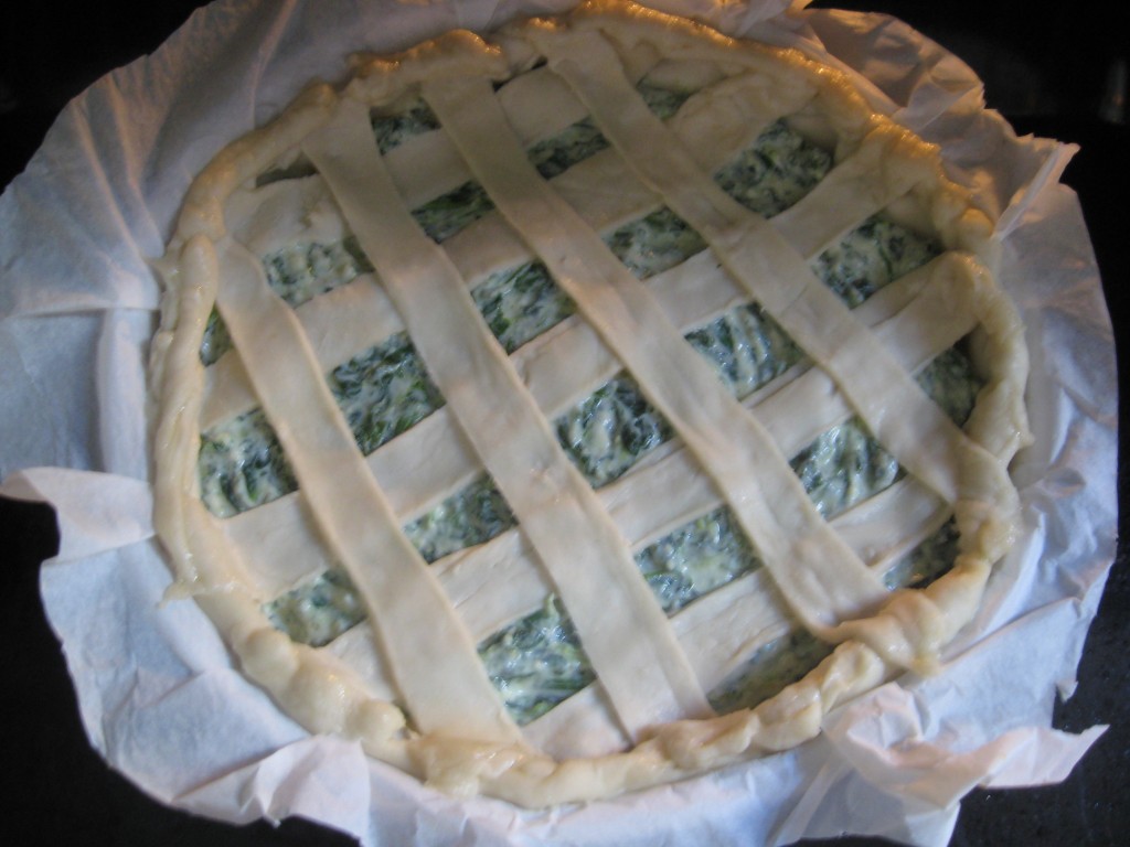 Torta rustica: Spinaci e ricotta -Pour mixture