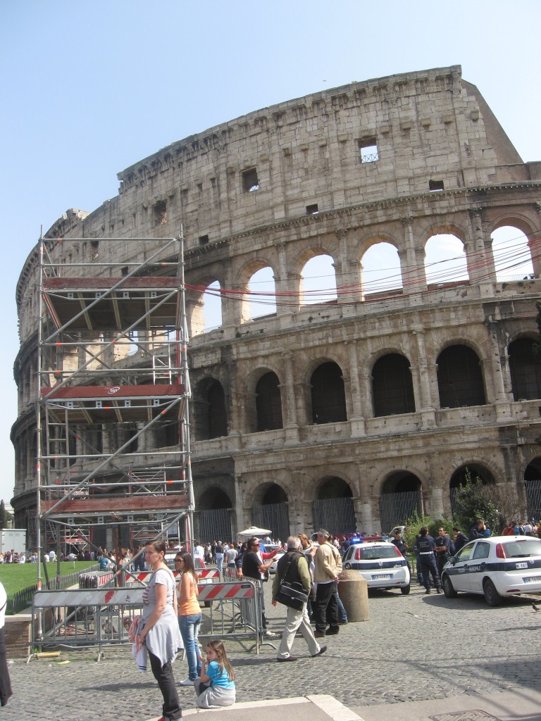 Easter in Rome: Preparations at Colosseum for Stations of the Cross