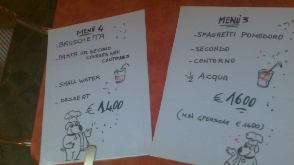 Tourist Menu in Rome - Not recommended!