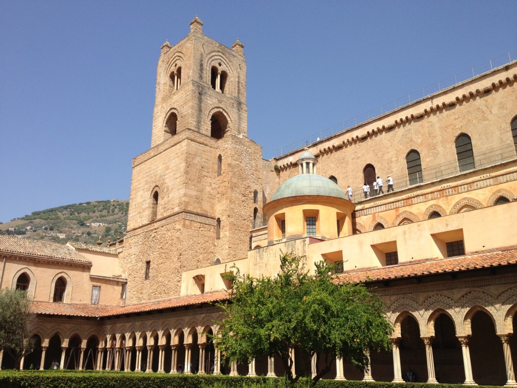 Monreale Sicily - Cloister view of roof