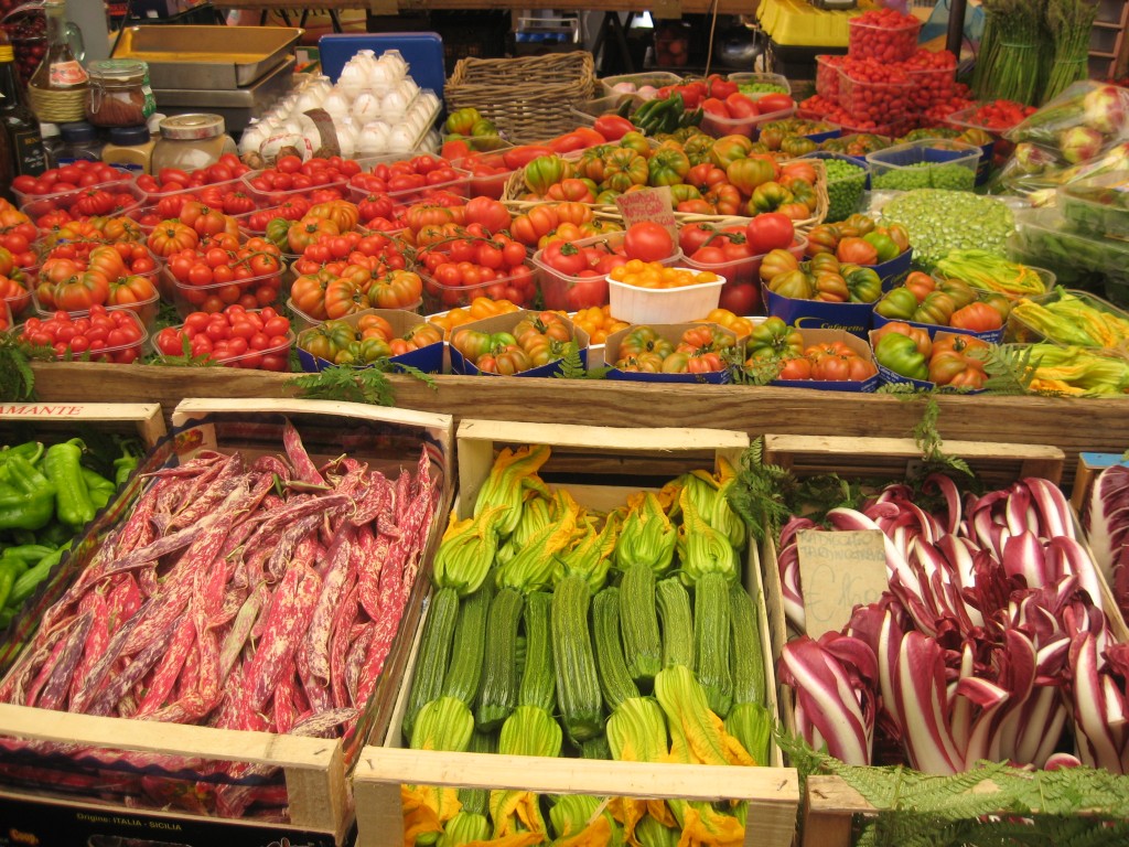 Fresh ingredients in Rome markets