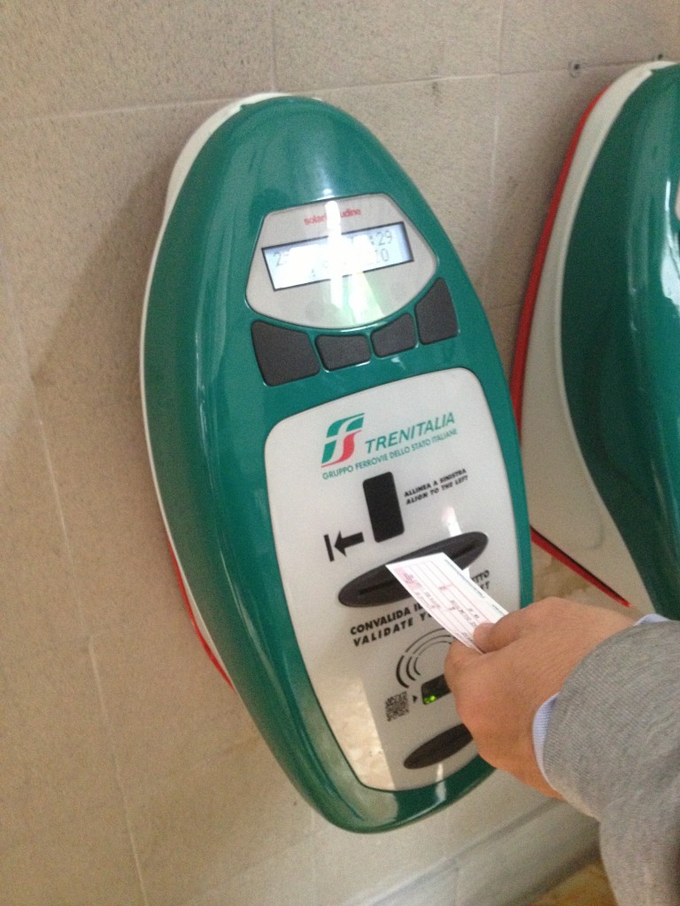 Validate train tickets: Cinque Terre Italy