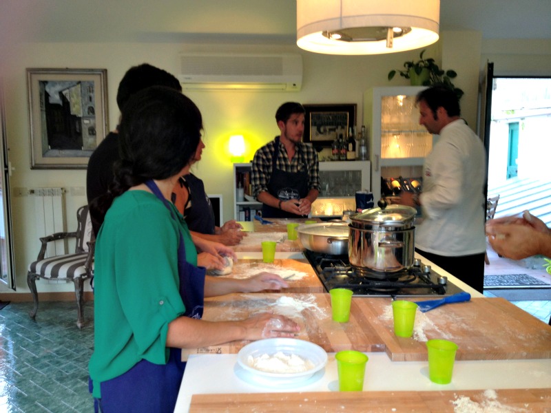 Getting the hands dirty at the pasta making class in Rome