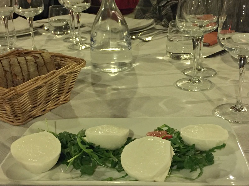 Guided Wine Pairing Dinner in Rome: Buffalo mozzarella appetizer | BrowsingRome.com