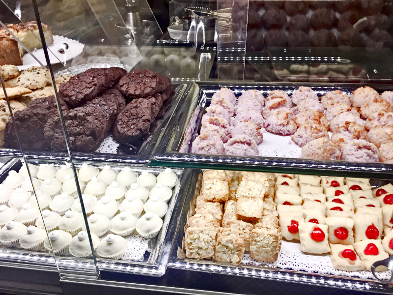 Cakes and pastries selection at Babingtons Tea Room in Rome